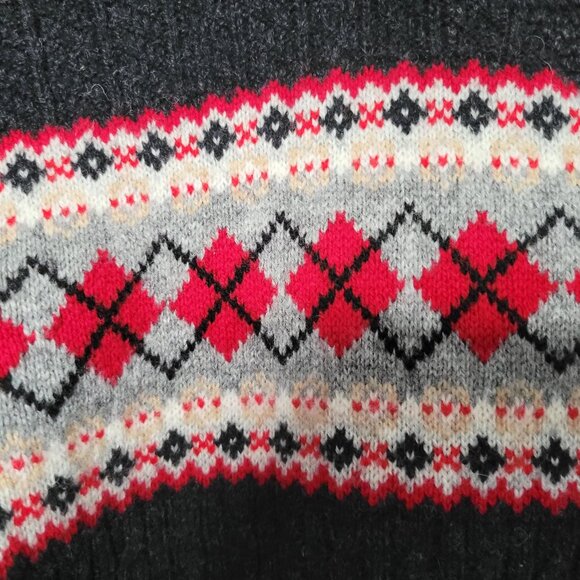 Vintage 1980s Laura Ashley Women’s Size 12 Fair Isle 100% Wool Knitted Sweater - Picture 3 of 8